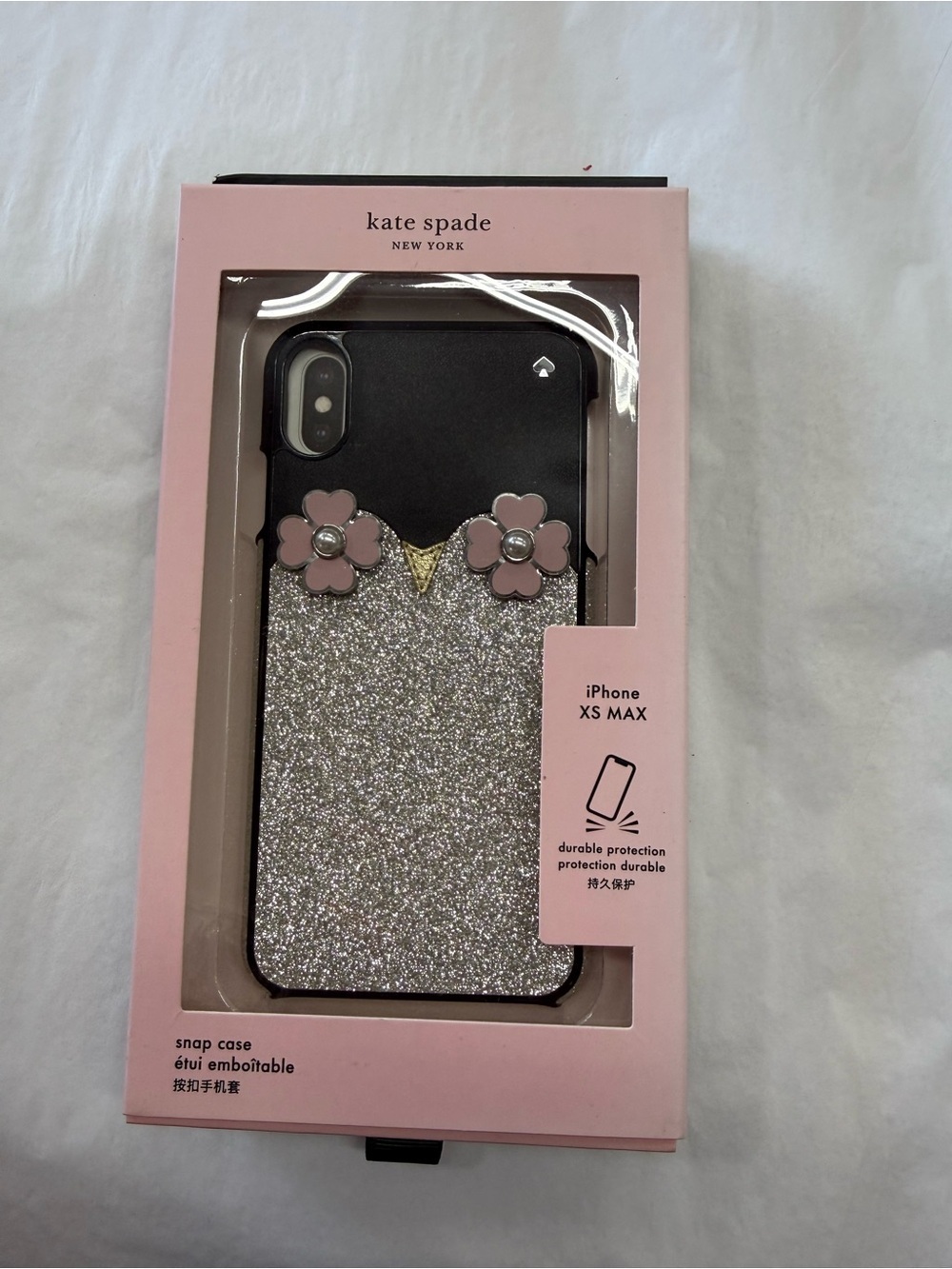 Kate Spade New York iPhone XS Max Glitter Floral Snap Case NIB